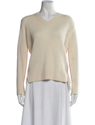 Pre-owned Joseph Cashmere V-neck Sweater In Neutrals