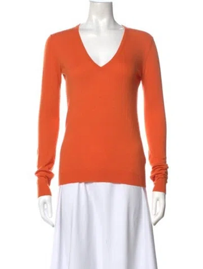 Pre-owned Joseph Cashmere V-neck Sweater In Orange