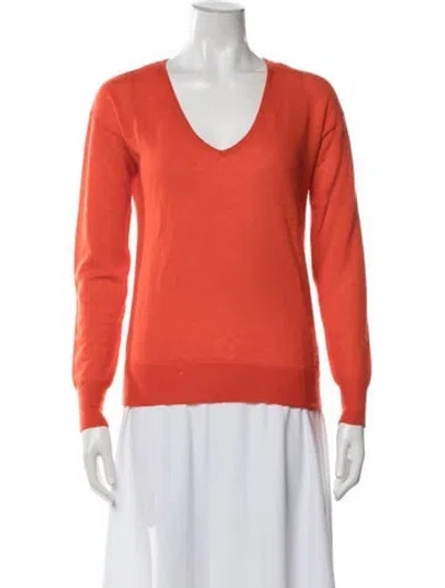 Pre-owned Joseph Cashmere V-neck Sweater In Orange