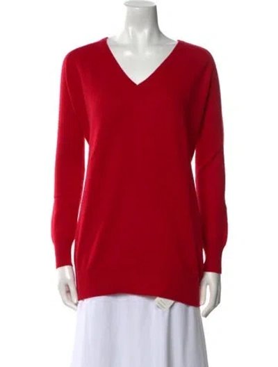 Pre-owned Joseph Cashmere V-neck Sweater In Red