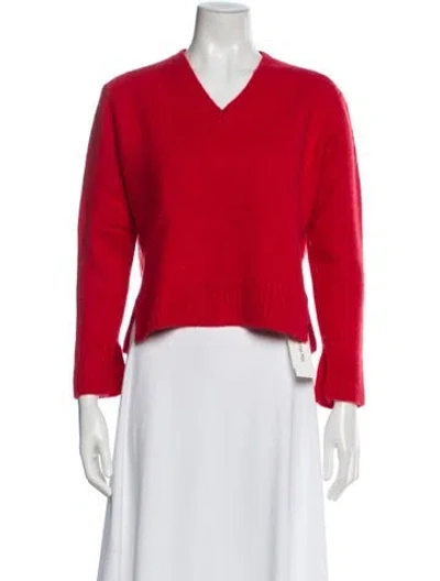 Pre-owned Joseph Cashmere V-neck Sweater In Red