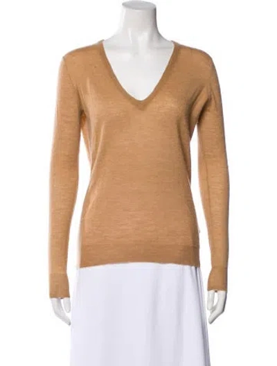 Pre-owned Joseph Cashmere V-neck Sweater W/ Tags In Brown