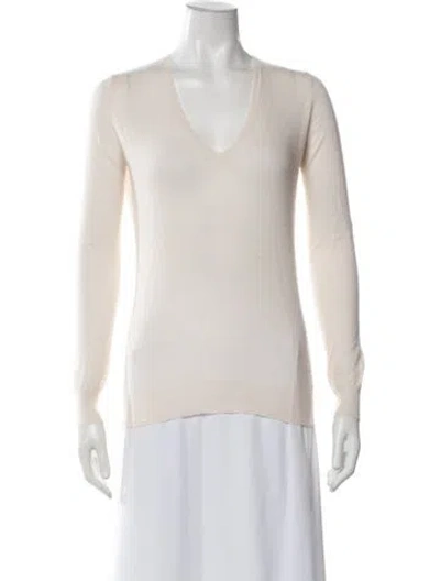 Pre-owned Joseph Cashmere V-neck Sweater In Yellow