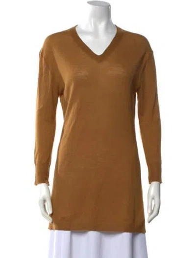Pre-owned Joseph Cashmere V-neck Tunic In Brown