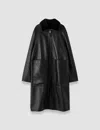 Joseph Caspian Soft Shearling Reversible Coat In Black
