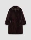 Joseph Caspian Soft Shearling Reversible Coat In Brown
