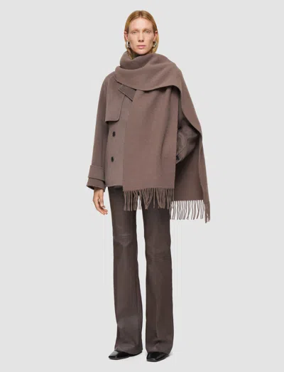 Joseph Cecile Wool Scarf In Brown