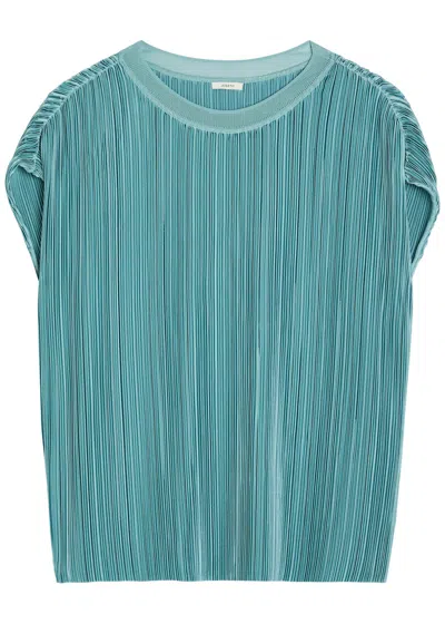 Joseph Cedre Pleated Satin Top In Blue