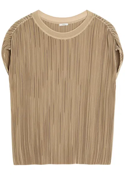 Joseph Cedre Pleated Satin Top In Brown
