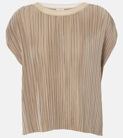 Joseph Womens Powder Cedre Pleated Satin Top In Brown