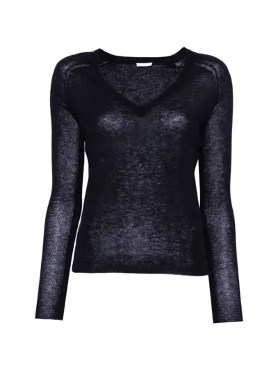 Joseph Cetus Cashair V-neck Cashmere Sweater In Black