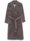 Joseph Alpaca Blanket Chalon Coat In Grey