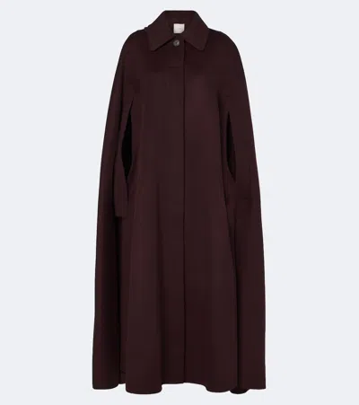 Joseph Chapel Wool And Cashmere Cape In Burgundy
