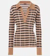 Joseph Checked Wool And Silk Polo Sweater In Neutrals