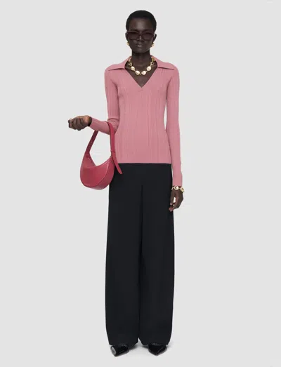 Joseph Chelia Plissé Knit Top In Multi