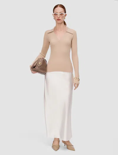 Joseph Chelia Plissé Knit Top In Brown