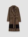 Joseph Chevron Jacquard Knitted Coat In Black/oak
