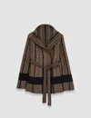 Joseph Chevron Jacquard Knitted Jacket In Black/oak