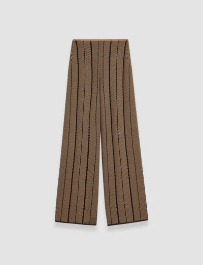 Joseph Chevron Jacquard Knitted Trousers In Black/oak