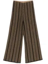Joseph Chevron Jacquard Knitted Trousers In Brown