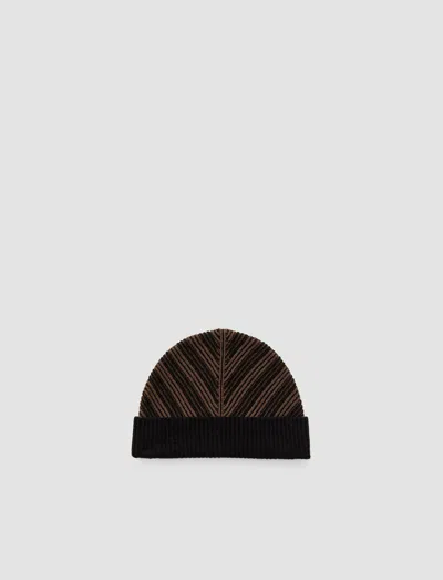 Joseph Chevron Ribbed Hat In Arabica/black