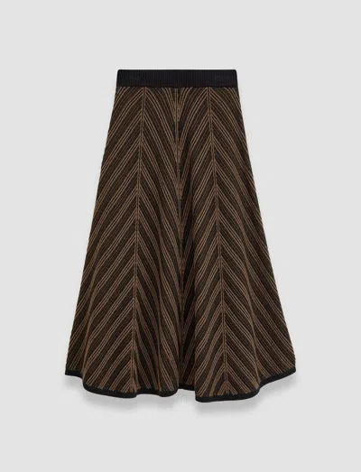 Joseph Chevron Ribbed Skirt In Arabica/black