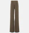 Joseph Chevron Jacquard Knitted Trousers In Brown