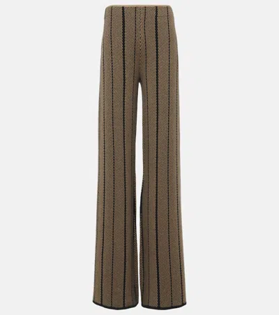 JOSEPH CHEVRON WOOL JACQUARD STRAIGHT PANTS