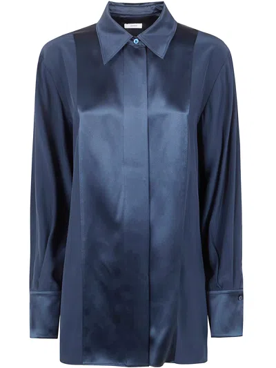 Joseph "childs" Blouse Silk Satin In Blue