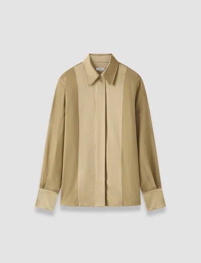 Joseph Childs Silk Satin Blouse In Beige