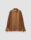 Joseph Childs Silk Satin Blouse In Brown