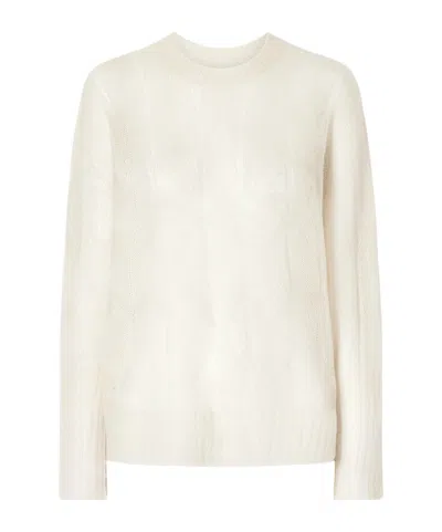 Joseph Classic Crew Neck Knit Sweater In White