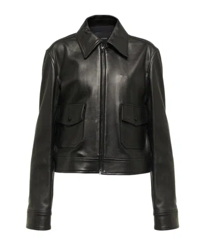 Joseph Classic Zip-up Leather Jacket In Black