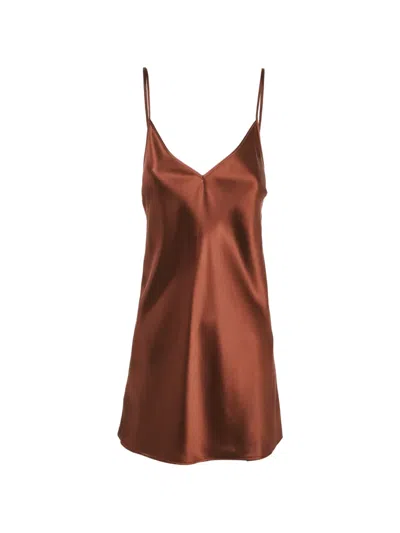 Pre-owned Joseph Clea Satin Cami Top In Brown