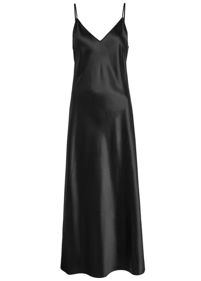 Joseph Clea Silk Strappy Midi Dress In Black
