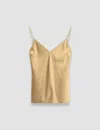 Joseph Womens Desert Sand Clea V-neck Silk-satin Camisole Top In Gold