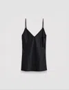 Joseph Womens Black Clea V-neck Spaghetti-strap Silk Top In Black