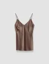 Joseph Womens Escargot Clea V-neck Silk Top In Brown