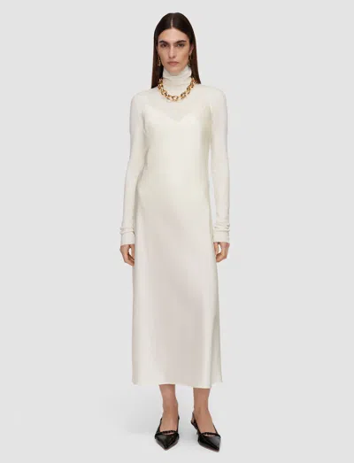 Joseph Clea Silk Satin Dress In White