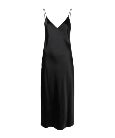 Joseph Clea Silk Strappy Midi Dress In Black