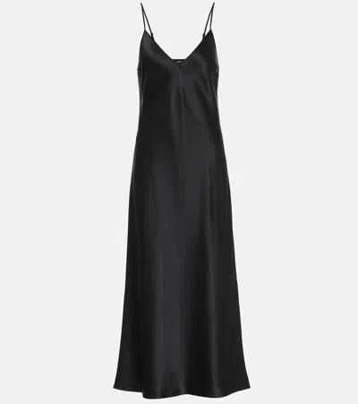 Joseph Clea Silk Strappy Midi Dress In Black