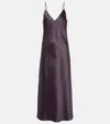 Joseph Clea Silk-satin Midi Dress In Purple