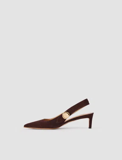 Joseph Cleo Suede Slingback Shoes In Brown