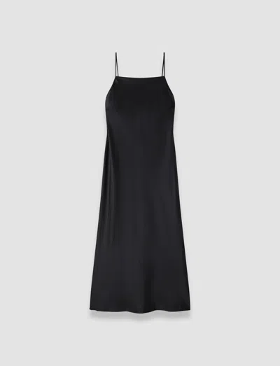Joseph Cloe Silk Satin Dress In Black