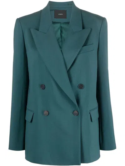 Joseph Jackie Single-breasted Stretch Wool Blazer In Blue