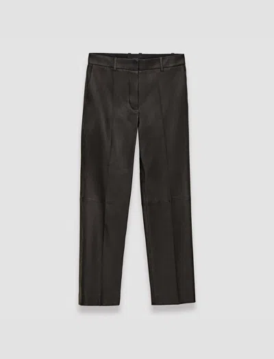 Joseph Coleman Leather Stretch Trousers In Black