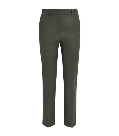 Joseph Coleman Leather Trousers In Green