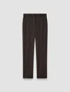 Joseph Coleman Long Gabardine Stretch Trousers In Brown