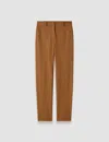 Joseph Coleman Long Gabardine Stretch Trousers In Brown