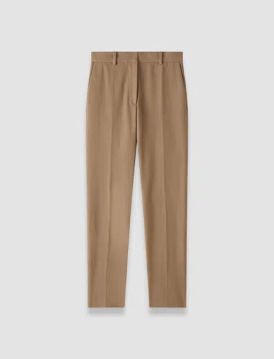Joseph Womens Coleman Tapered-leg Stretch-crepe Trousers Sable In Brown
